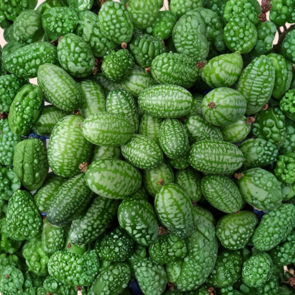 Mexican Sour Gherkin Seeds | 50 Organic Non-GMO Heirloom Seeds | Cucamelon Melothria scabra | Easy to Grow Edible Vine