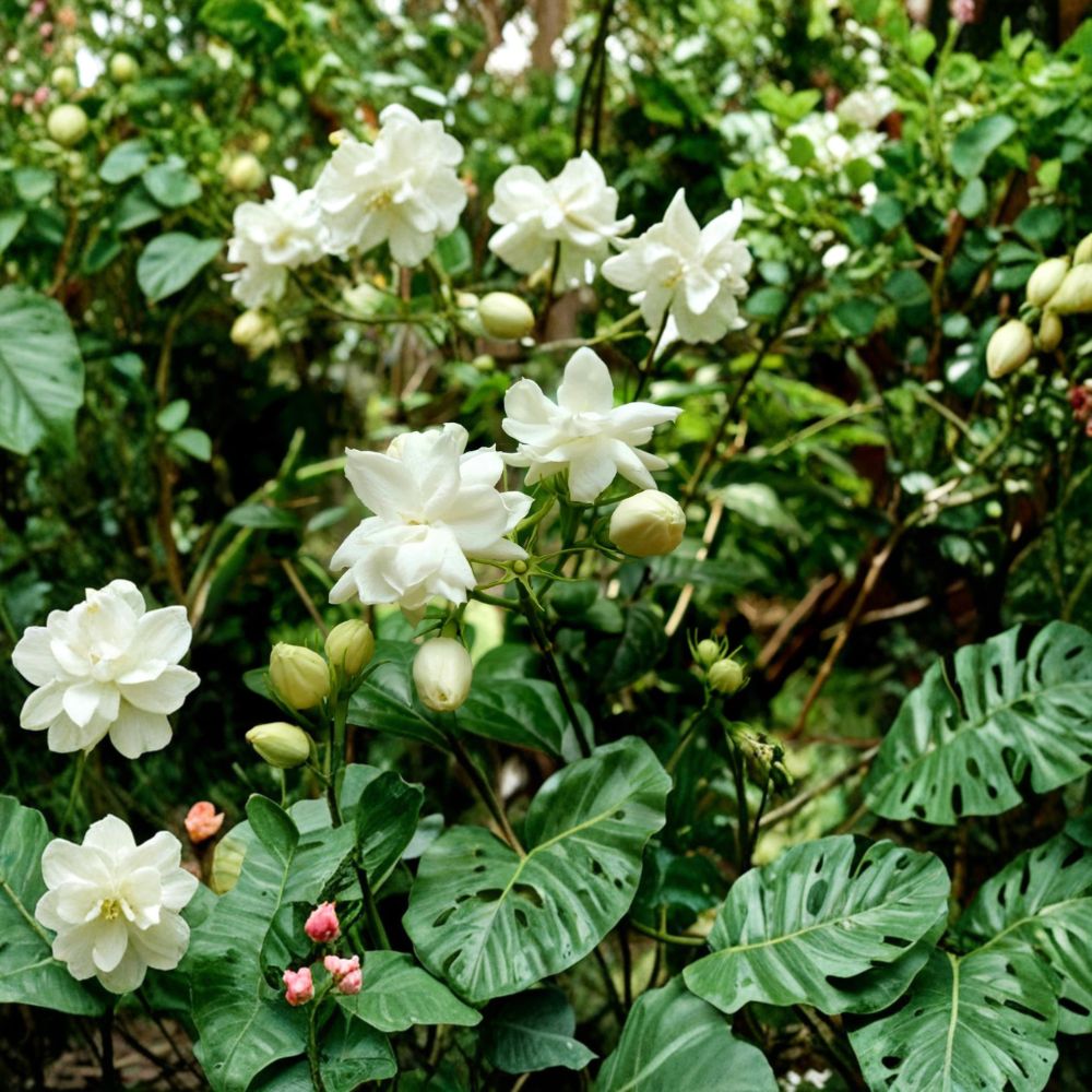 Live Jasmine Plant 12 Inch Pot Fragrant Arabian Jasmine Jasminum sambac Indoor Outdoor Flowering Houseplant