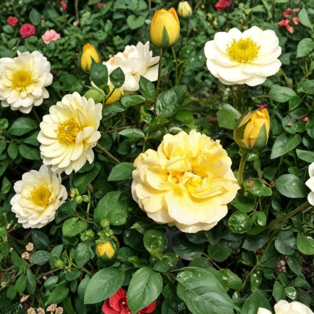 Julia Child Rose Plant | 1 Gallon | Butter Gold Floribunda | Rosa 'Julia Child' | Fragrant Double Blooms | AARS Winner
