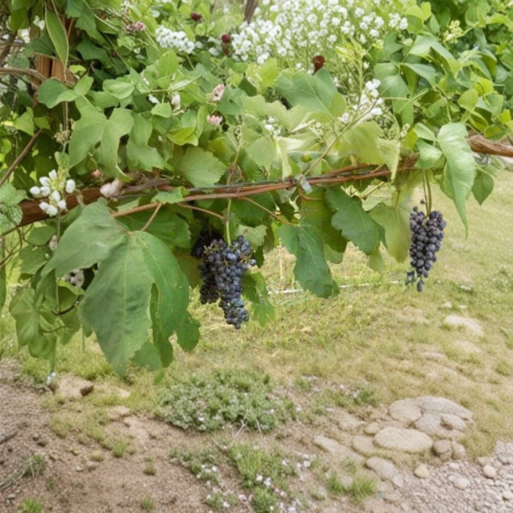 Black Manukka Seedless Grape Vine | 2 Gallon | Vitis vinifera | Self-Fertile Fruit Plant for Home Garden | Easy to Grow