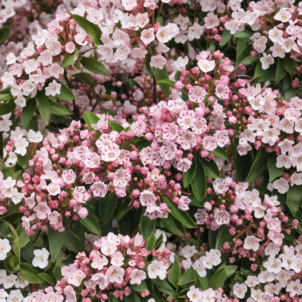 Pink Mountain Laurel Live Plant | 1 Ft+ Bare Root Evergreen Shrub | Kalmia latifolia | Flowering Shade Plant for Gardens