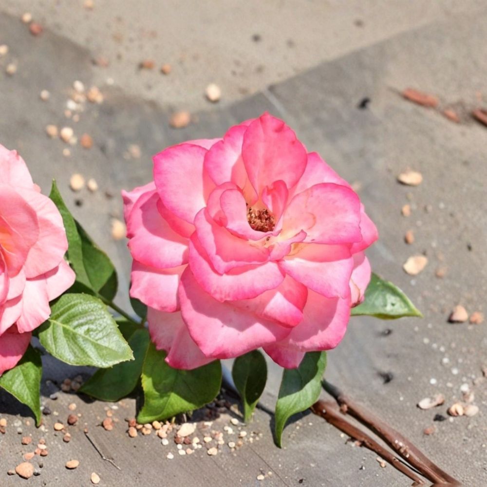 Nichole Everblooming Floribunda Rose Plant | 3 Gallon | White Pink Blooms | Rosa 'Nichole' | Flowering Shrub for Gardens