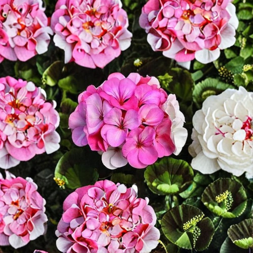 Pinto Premium White to Rose Geranium Seeds - 100 Pelargonium Seeds for Color-Changing Blooms - Compact & Vigorous Variety