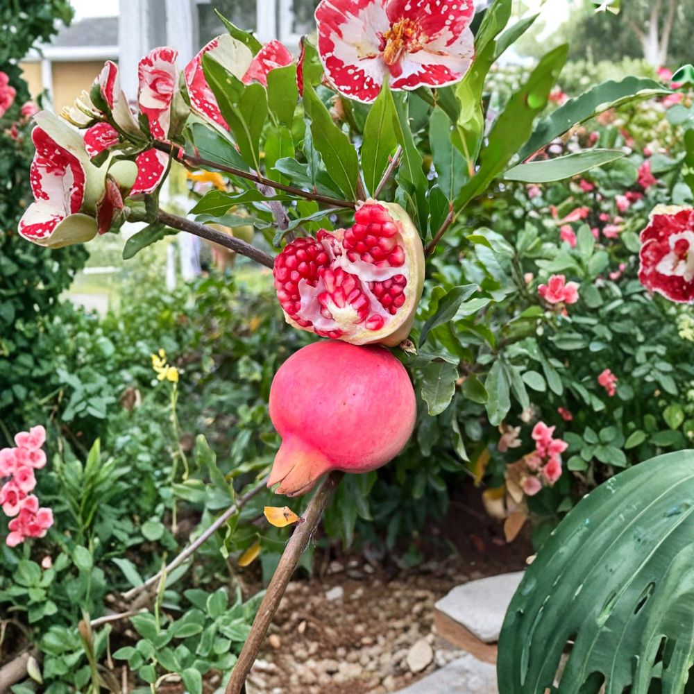 Cold Hardy Soft Seed Pomegranate Tree – Live Plant with Sweet Red Fruit – Punica granatum – Ornamental Flowering Tree