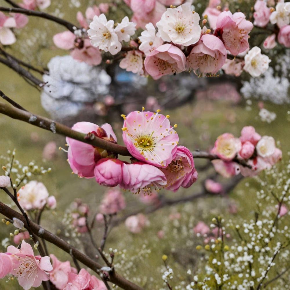 Fufen Ume Flowering Tree Live Plant | 30-36 Inches | Prunus mume ‘Fufen’ | Pale Pink Blossom | Ornamental Garden Tree