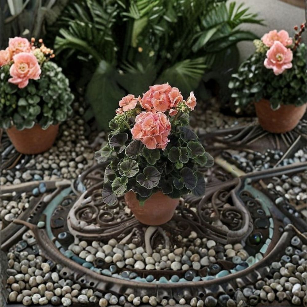 Geranium Seeds - 1,000 Count - Bullseye Salmon with Chocolate Foliage - Pelargonium x hortorum - Easy to Grow for Pots & Gardens