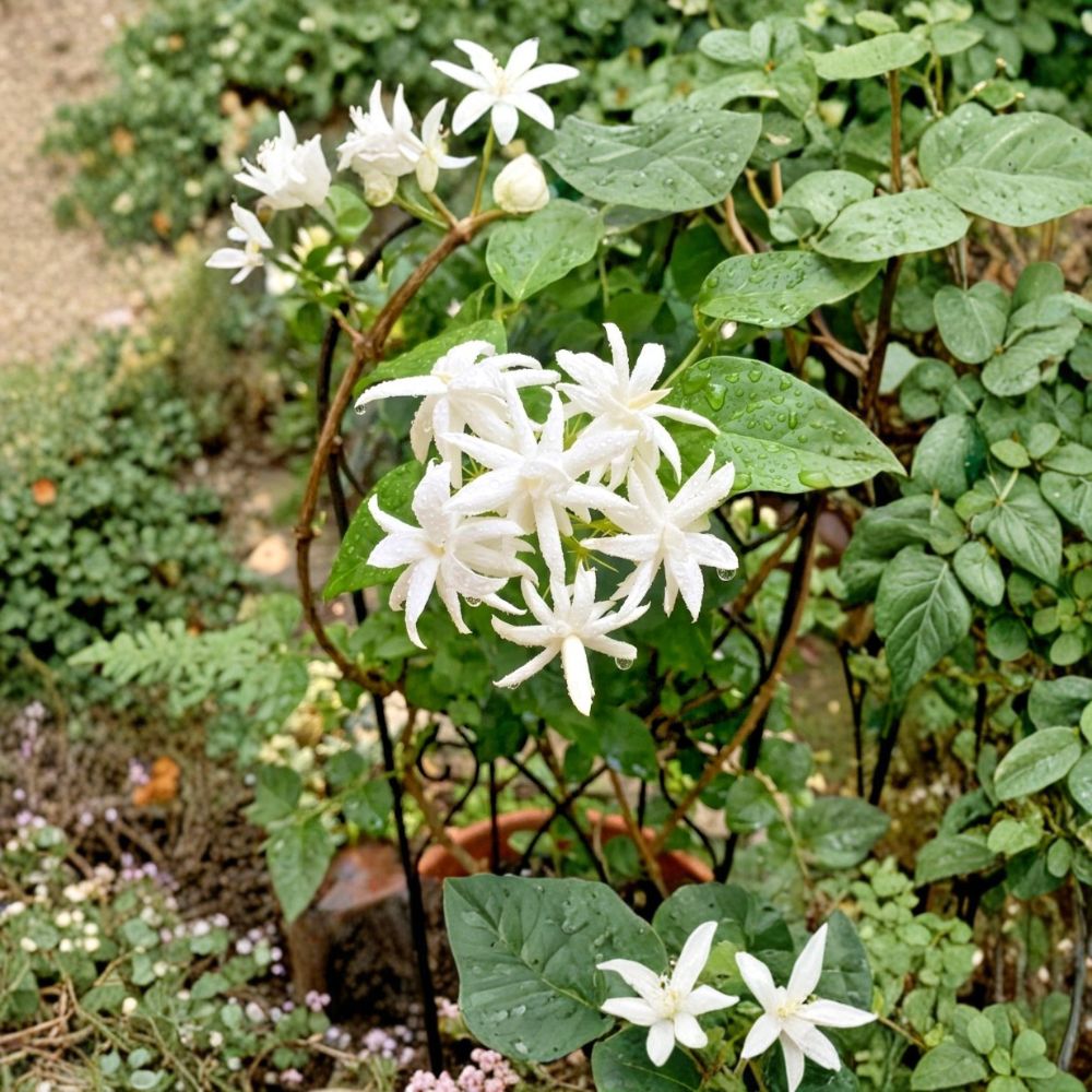 Belle of India Jasmine Live Plant | 4 Inch Pot | Double White Fragrant Blooms | Jasminum sambac | Indoor & Outdoor