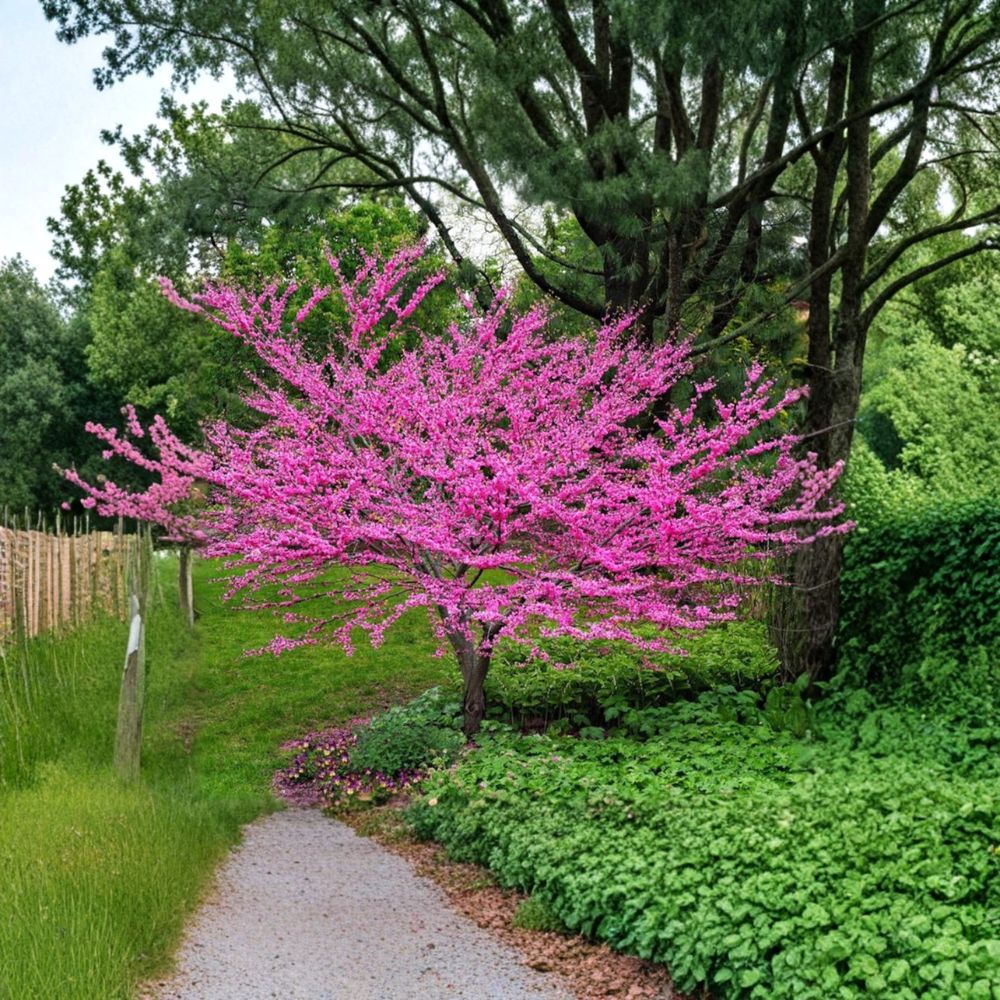 Eastern Redbud Tree Live Plant 2-3 Ft Potted Pink Blossoms Cercis canadensis Ornamental Flowering Tree