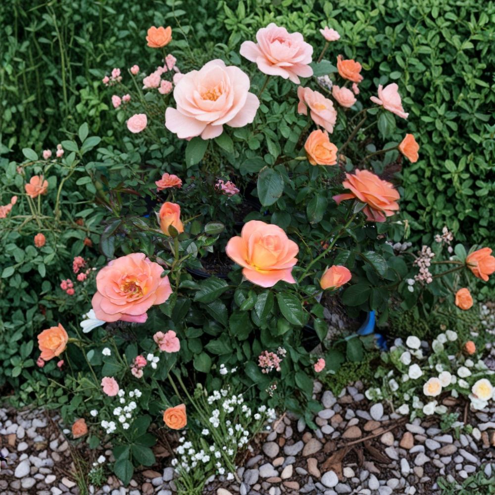 New Year Grandiflora Rose Bush Plant - 5 Gallon Orange Blooming Shrub - Rosa hybrid 'New Year' - Garden Ready & Healthy Roots
