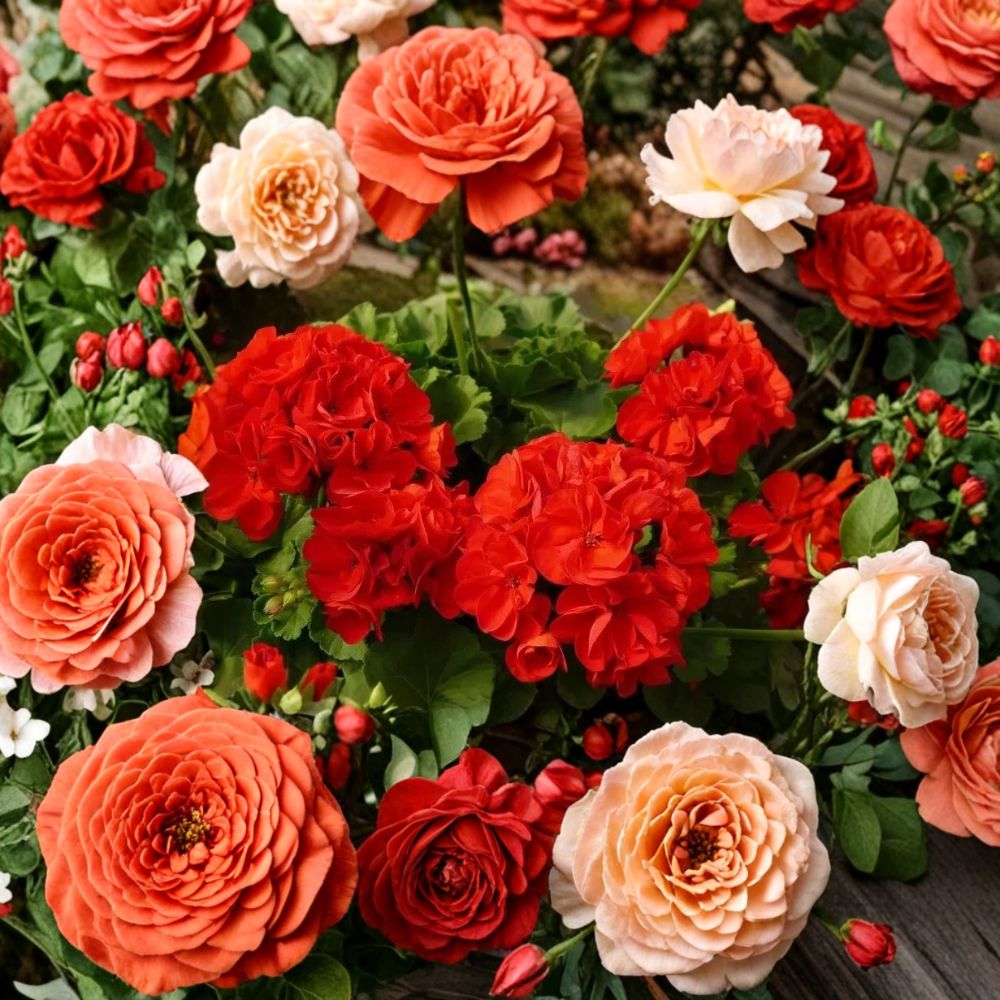 Red Geranium Seeds - 10 Pack Classic Red Blooms - Pelargonium x hortorum - Easy to Grow for Pots & Hanging Baskets