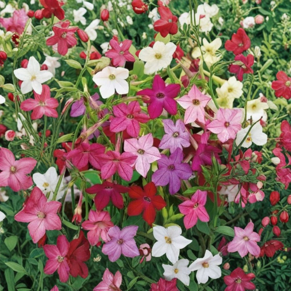 Nicotiana Alata Seeds Mix | 5,000+ Fragrant Jasmine Tobacco Flower Seeds | Sensation Mix | Night Blooming Flowers