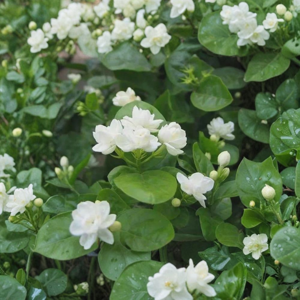 Arabian Jasmine Starter Plants Set of 10 | Pure White Fragrant Blooms | Jasminum sambac | Indoor & Outdoor Ornamental
