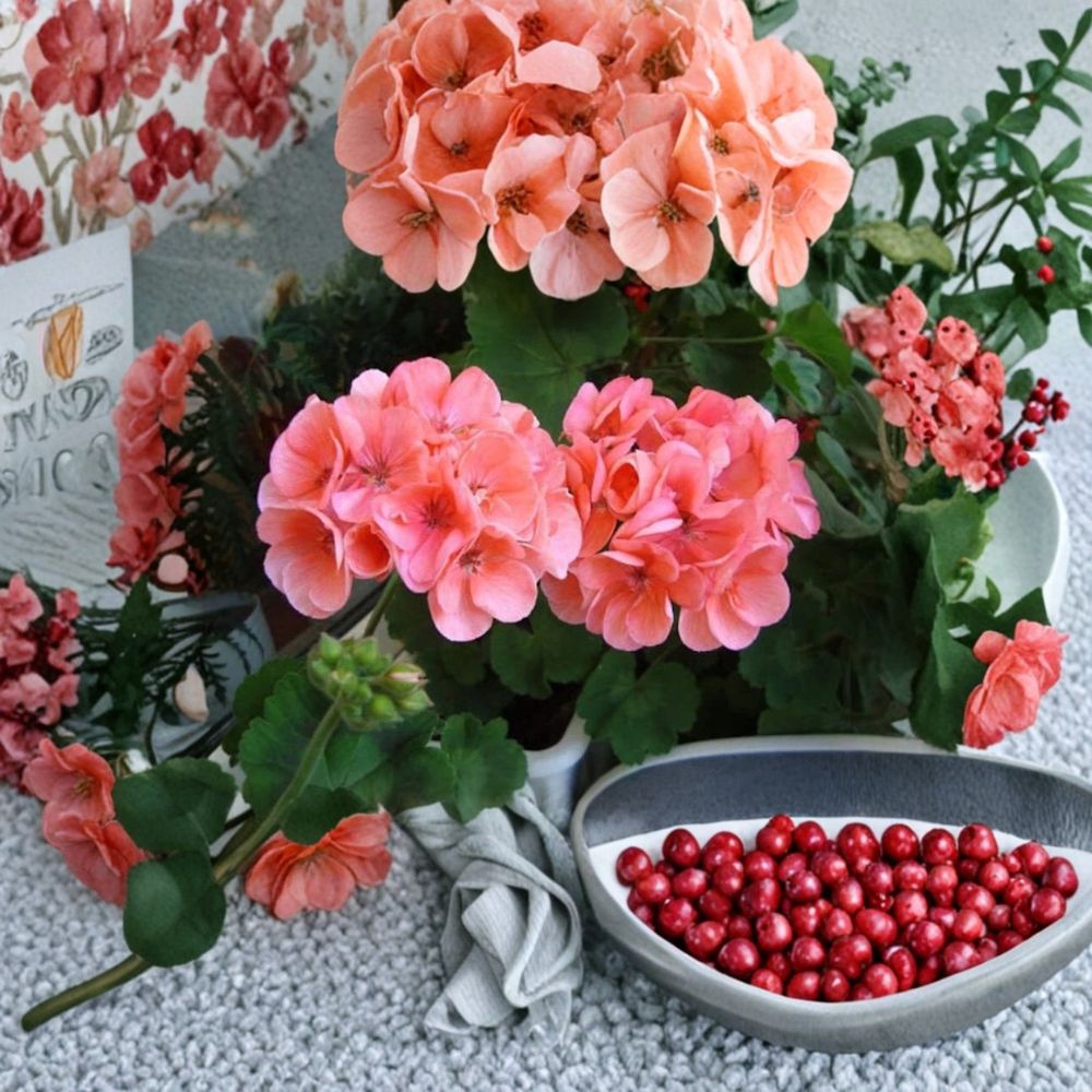 Salmon Pink Geranium Cuttings – 4 Fresh Upright Pelargonium Cuttings for Rooting – Pelargonium spp.