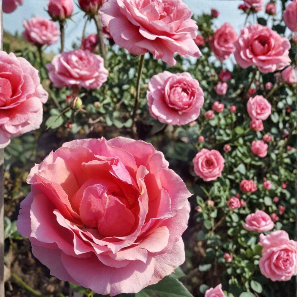 Princesse de Monaco Grandiflora Rose Bush | 5 Gallon Pink Flowering Shrub | Rosa Hybrid | Garden Ready