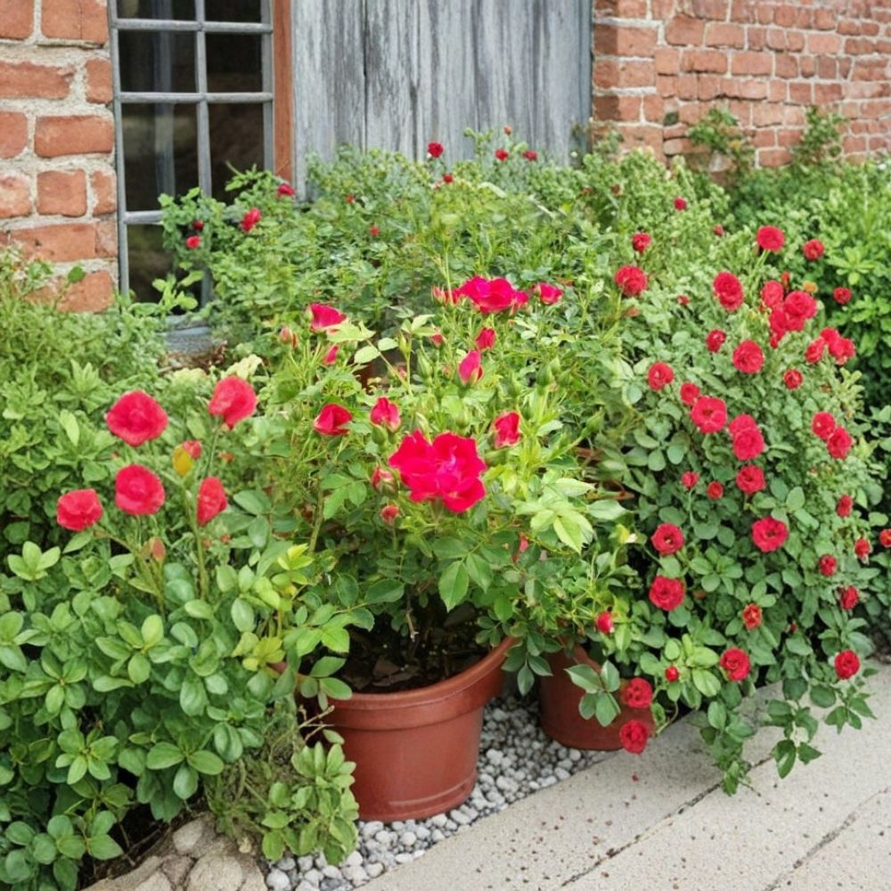 Red Drift Rose Live Plant | 3 Gallon | Red Groundcover Rose | Rosa Hybrid 'Red Drift' | Compact Landscape Shrub