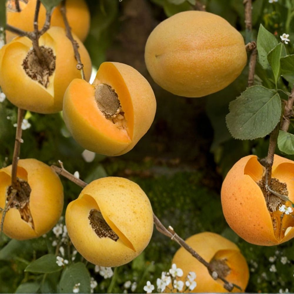 Brittany Gold Apricot Tree - Bare Root - Self-Fertile - Prunus armeniaca - Large Sweet Fruit - Late Season Harvest