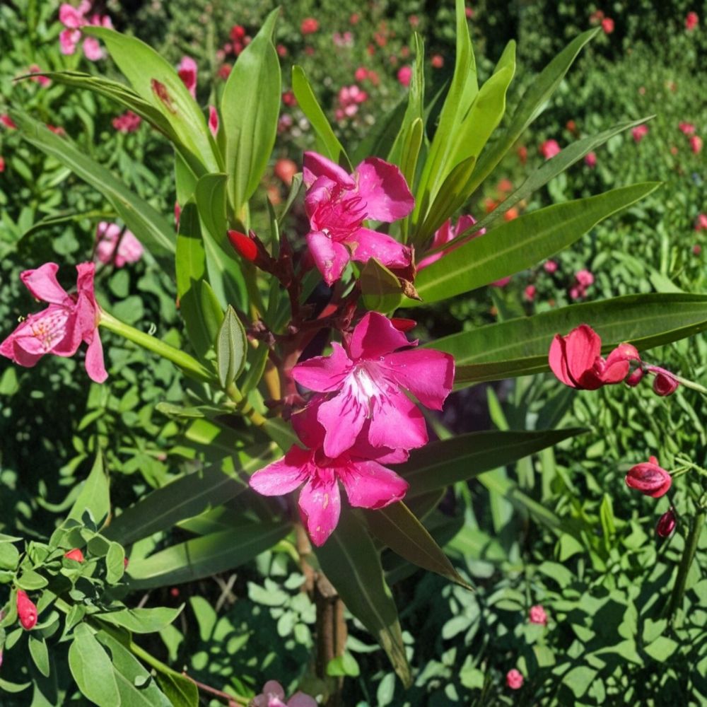 Pink Oleander Live Plant | 1 Gallon | Pink Flowering Evergreen Shrub | Nerium oleander | Easy to Grow Hedge & Landscape Plant
