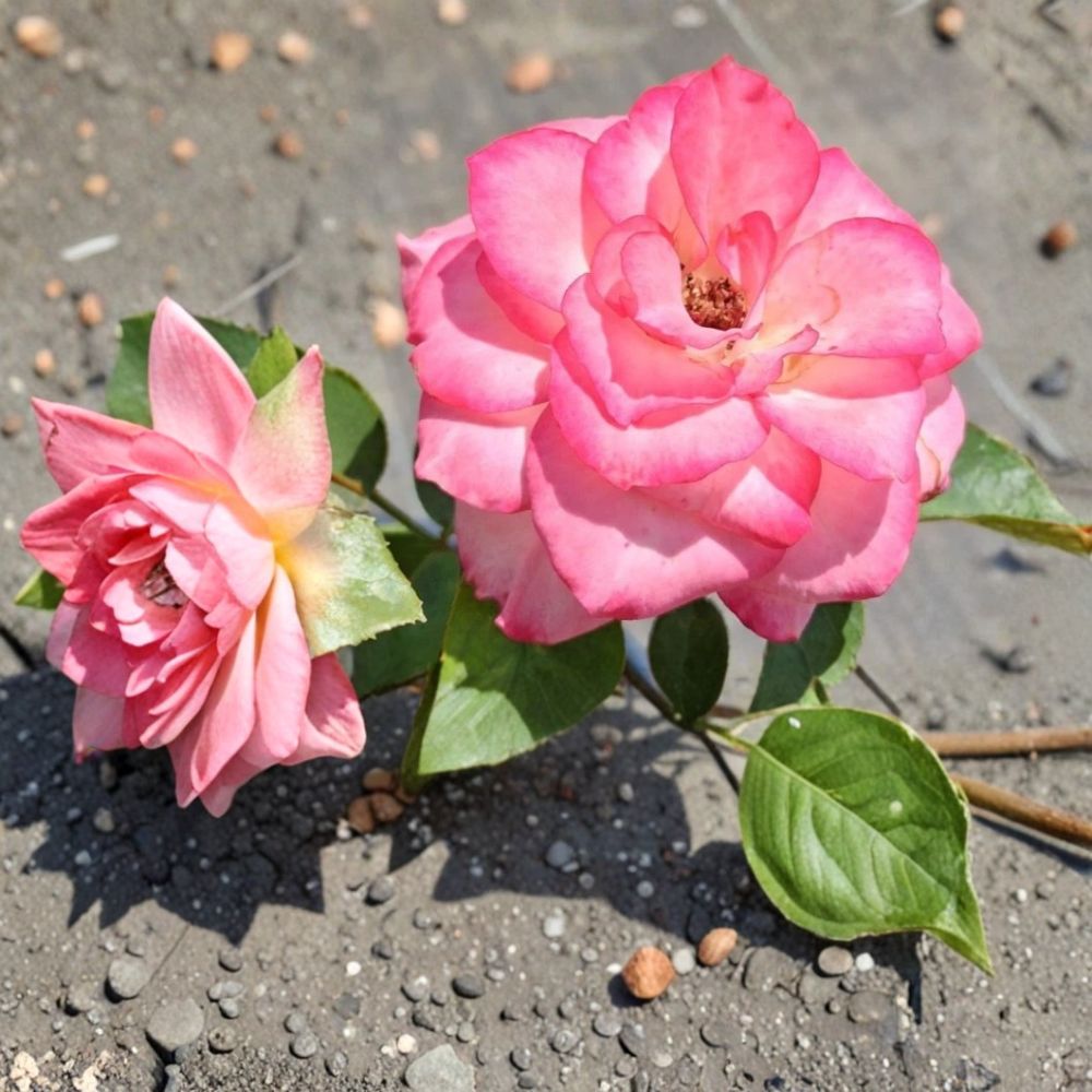 Nicole Everblooming Floribunda Rose Bush Plant | 5 Gallon | White & Pink Flowers | Rosa Hybrid 'Nicole' | Repeat Bloomer
