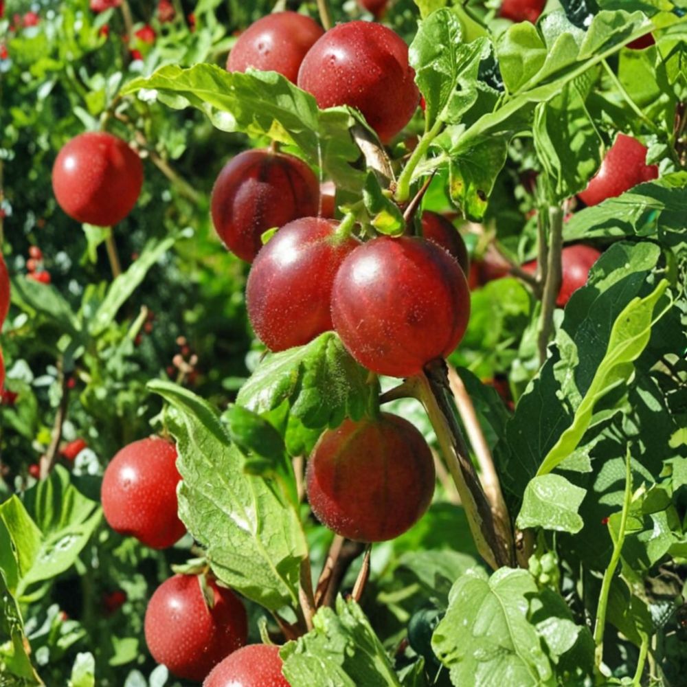 Captivator Gooseberry Plant | Live Rooted Edible Berry Shrub | Sweet Red Purple Fruit | Ribes uva-crispa Hybrid | Zones 3–8
