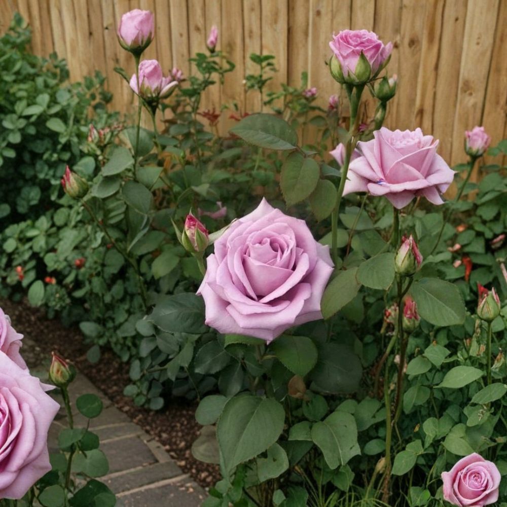 Blue Girl Rose Bush | 5 Gallon Live Plant | Mauve Lavender Blooms | Rosa Hybrid Tea 'Blue Girl' | Fragrant Garden Rose