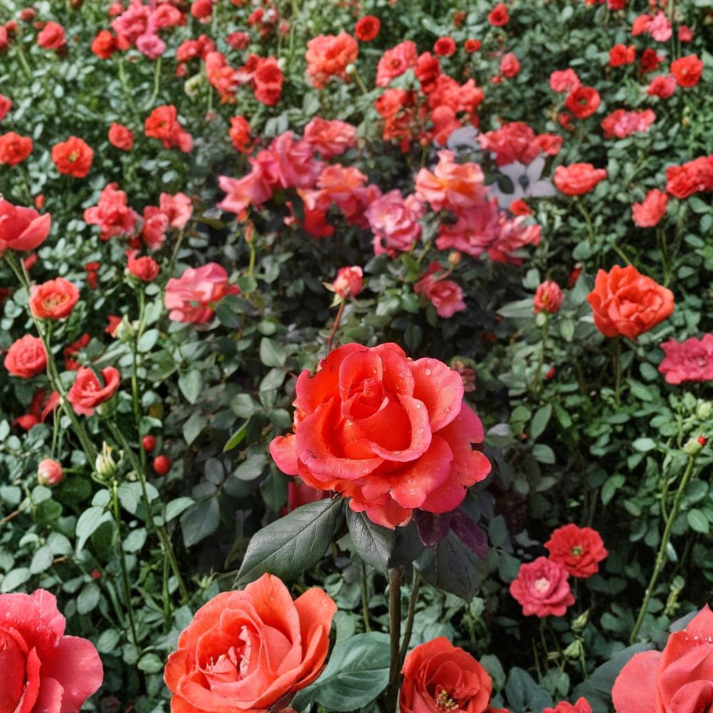 Ring of Fire Rose Live Plant | 3 Gallon | Vibrant Hybrid Tea Rose | Rosa Hybrid Tea 'Ring of Fire' | Easy Care Flowering Bush