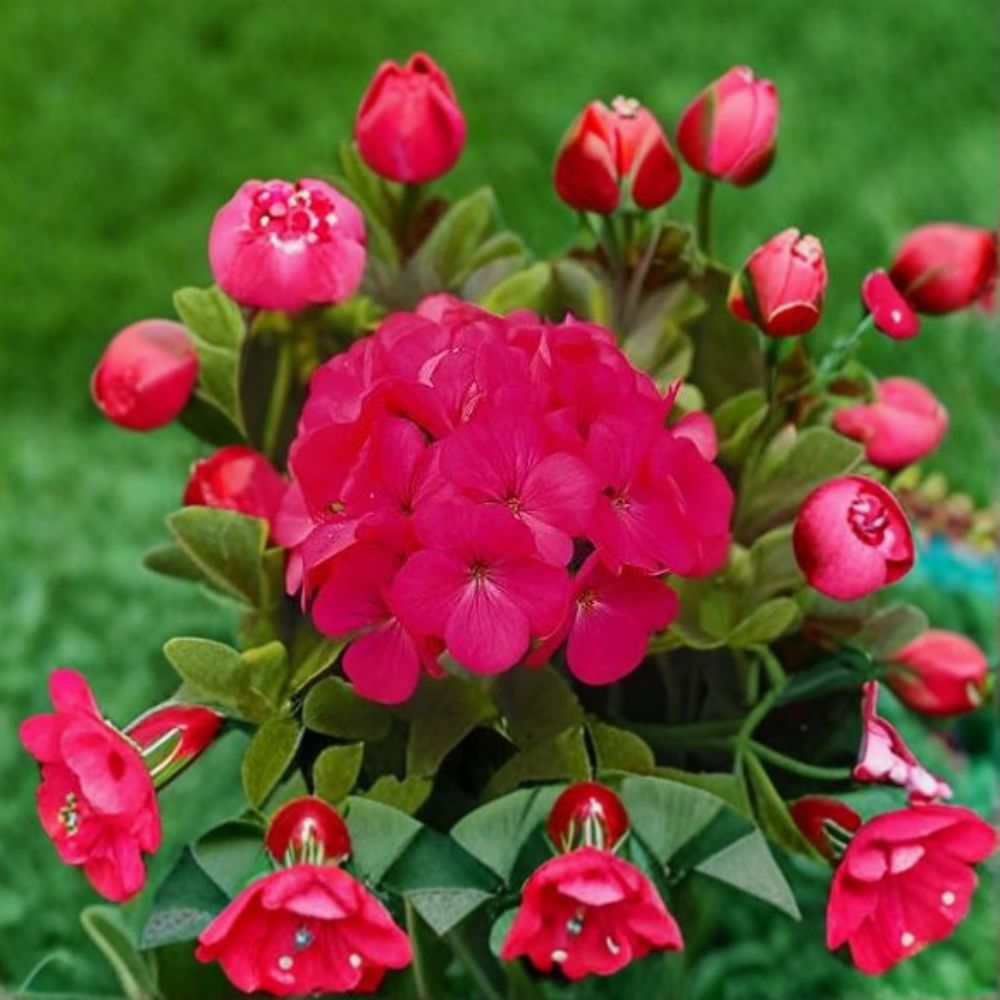 Pinto Premium Lavender Rose Geranium Seeds - 100 Pelargonium x hortorum - Bicolor Lavender & Rose Blooms for Containers & Gardens