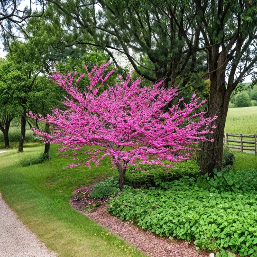 Eastern Redbud Tree Live Plant | 2-3 Feet Potted | Pink Spring Blooms | Cercis canadensis | Ornamental Garden Favorite