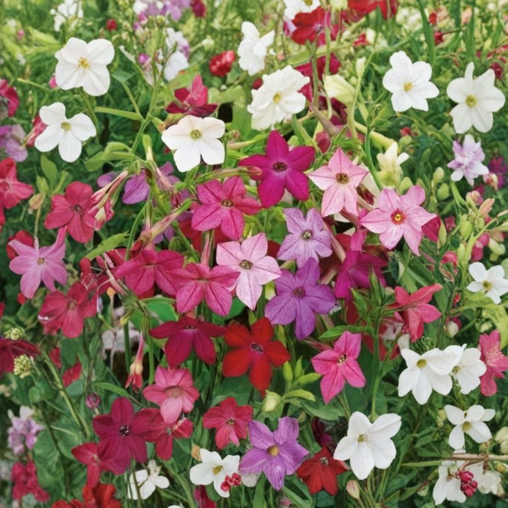Jasmine Tobacco Seeds Mix - 10,000+ Nicotiana alata - Fragrant Colorful Annual - Pollinator Friendly Garden