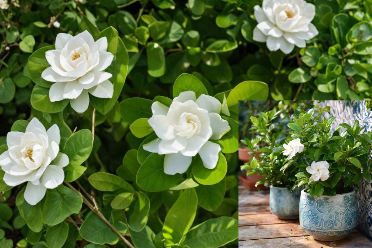 2 Fragrant Gardenia Live Plants, 7–12 Inch White Flowering Shrubs, Gardenia Starter Plants for Patio or Garden