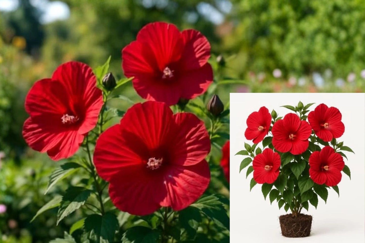 Hardy Hibiscus Luna Red Live Plant – Hibiscus moscheutos – Full Sun
