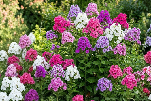 Upright Phlox Live Plant, Phlox paniculata Perennial Flower Starter, 3–5 Inch Bare Root Style Plant, Random Bloom Color, Outdoor Garden