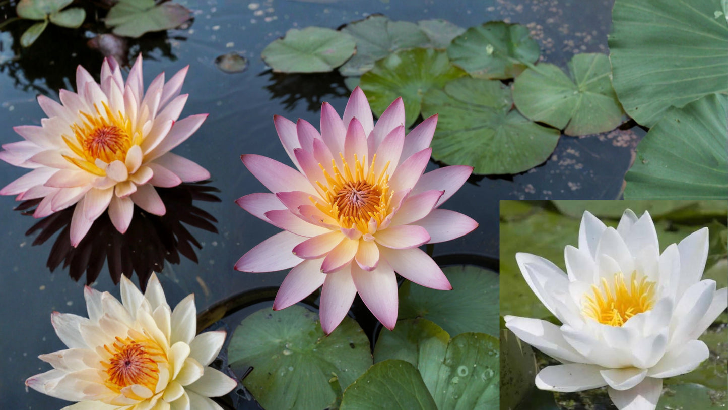 Winter Hardy Water Lily 4 Pack – Live Pond Plants – Sprouted Rhizomes