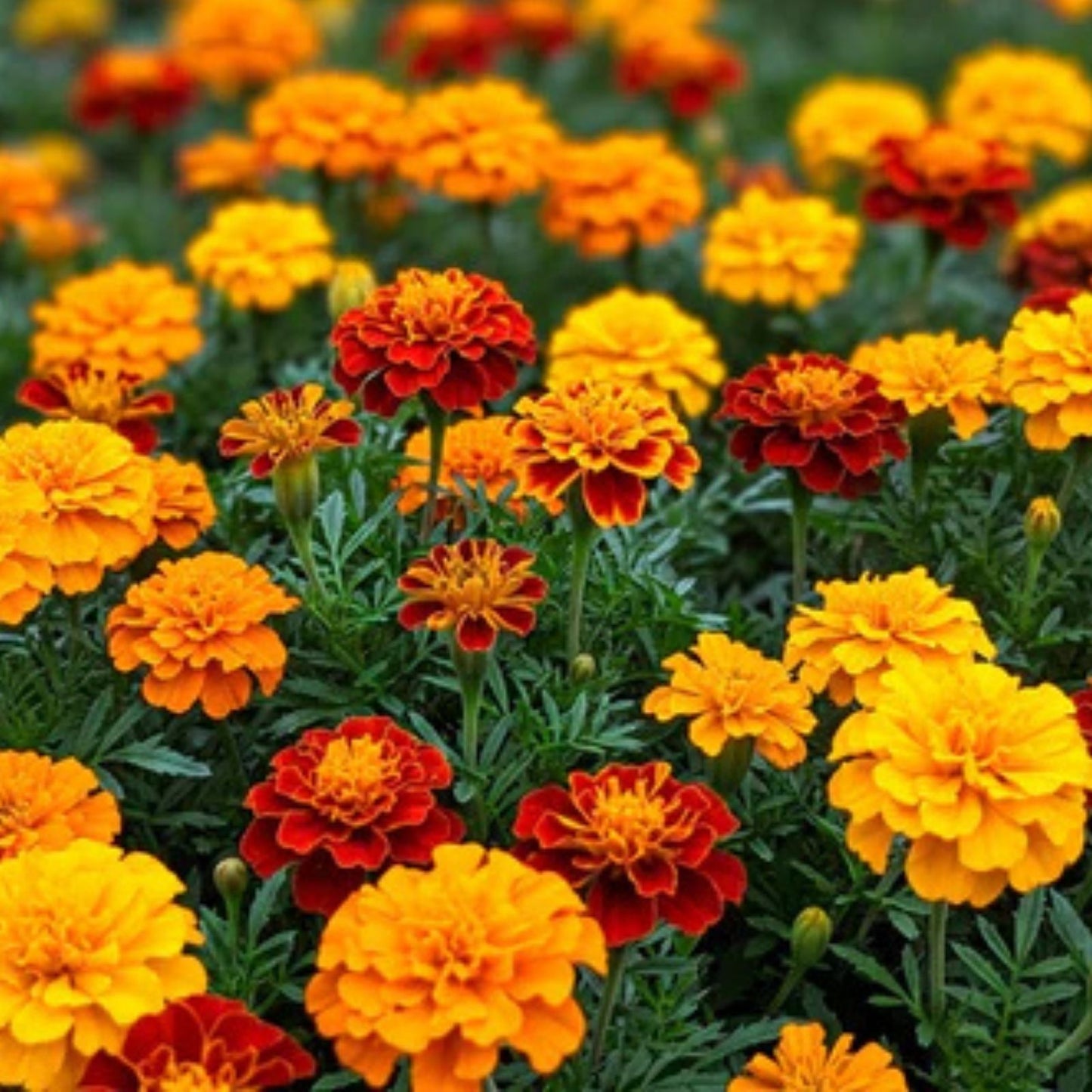 Dwarf Marigold Seed Mix - 100 Organic Gypsy Sunshine & Sunrise Seeds - USA Grown - Flower Garden, Annual, Bright Colors