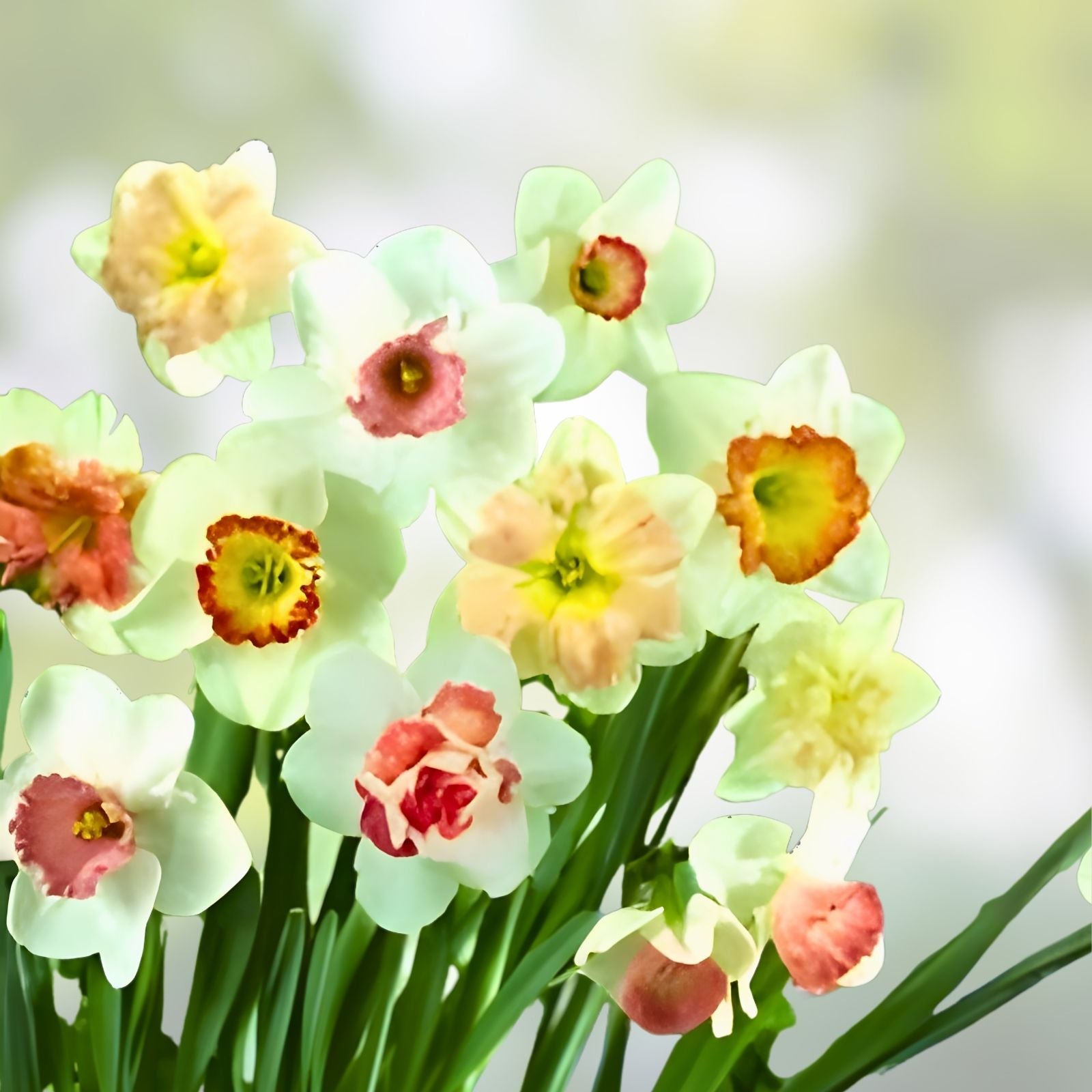 Daffodil Bulb Pack 6 Count - Mixed Colors Yellow White Orange Pink Narcissus Flowers for Spring Garden