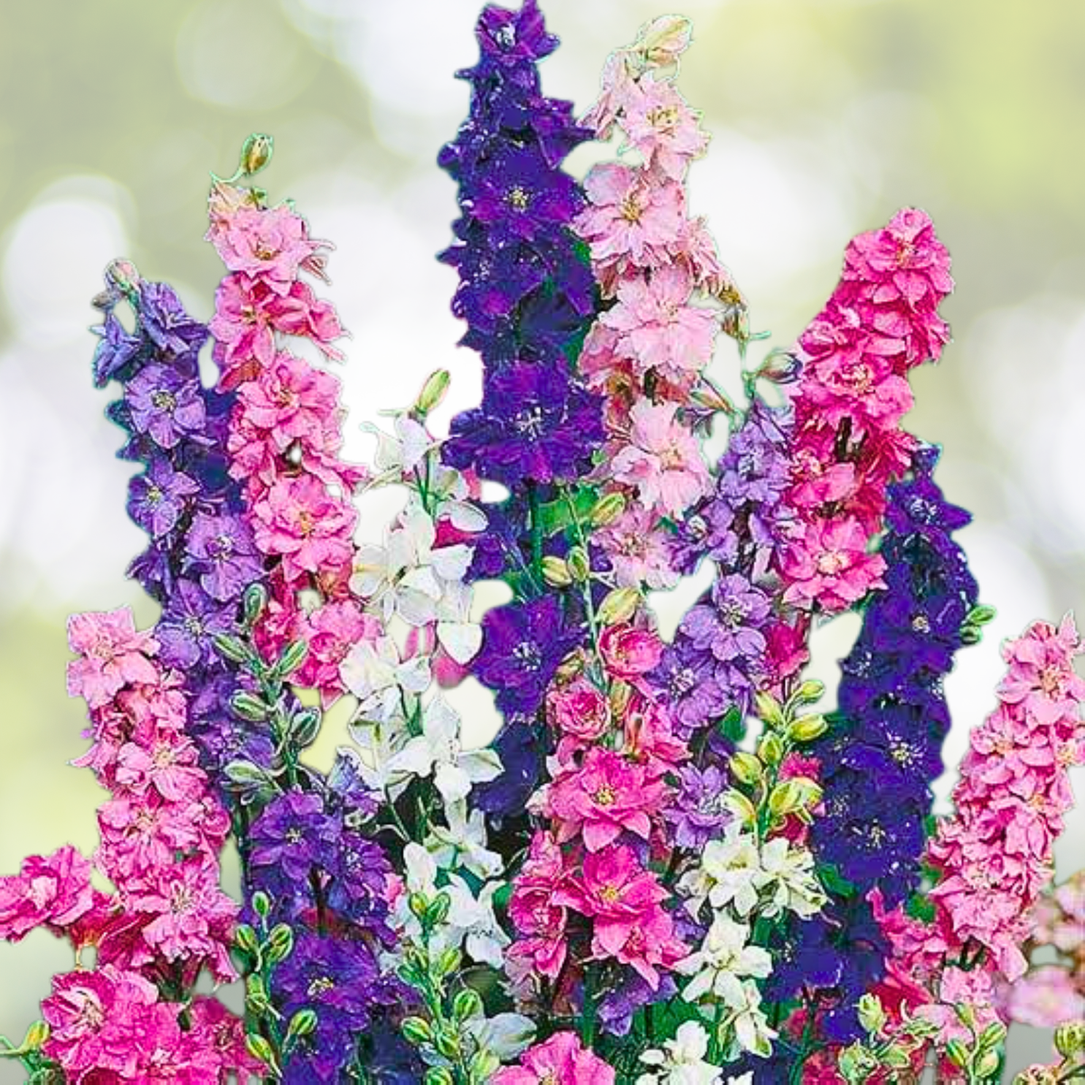 Larkspur Delphinium Mix Seeds - Non-GMO Tall Spring Blooms - 1000 Count - Garden Flower Seeds
