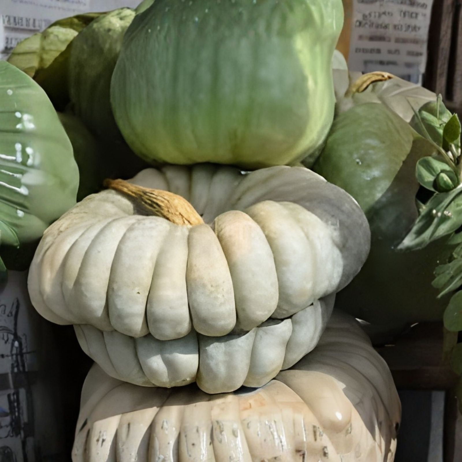 Giant Pumpkin Seeds - 10 Seafoam Blue Organic Seeds - USA Grown - Non-GMO | Heirloom Pumpkin Seeds for Gardening