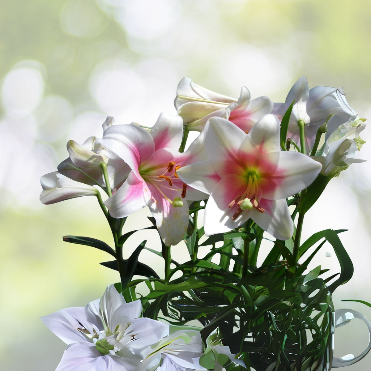 Easter Lily Seeds (10 Count) - White with Pink Flowers - Lilium longiflorum