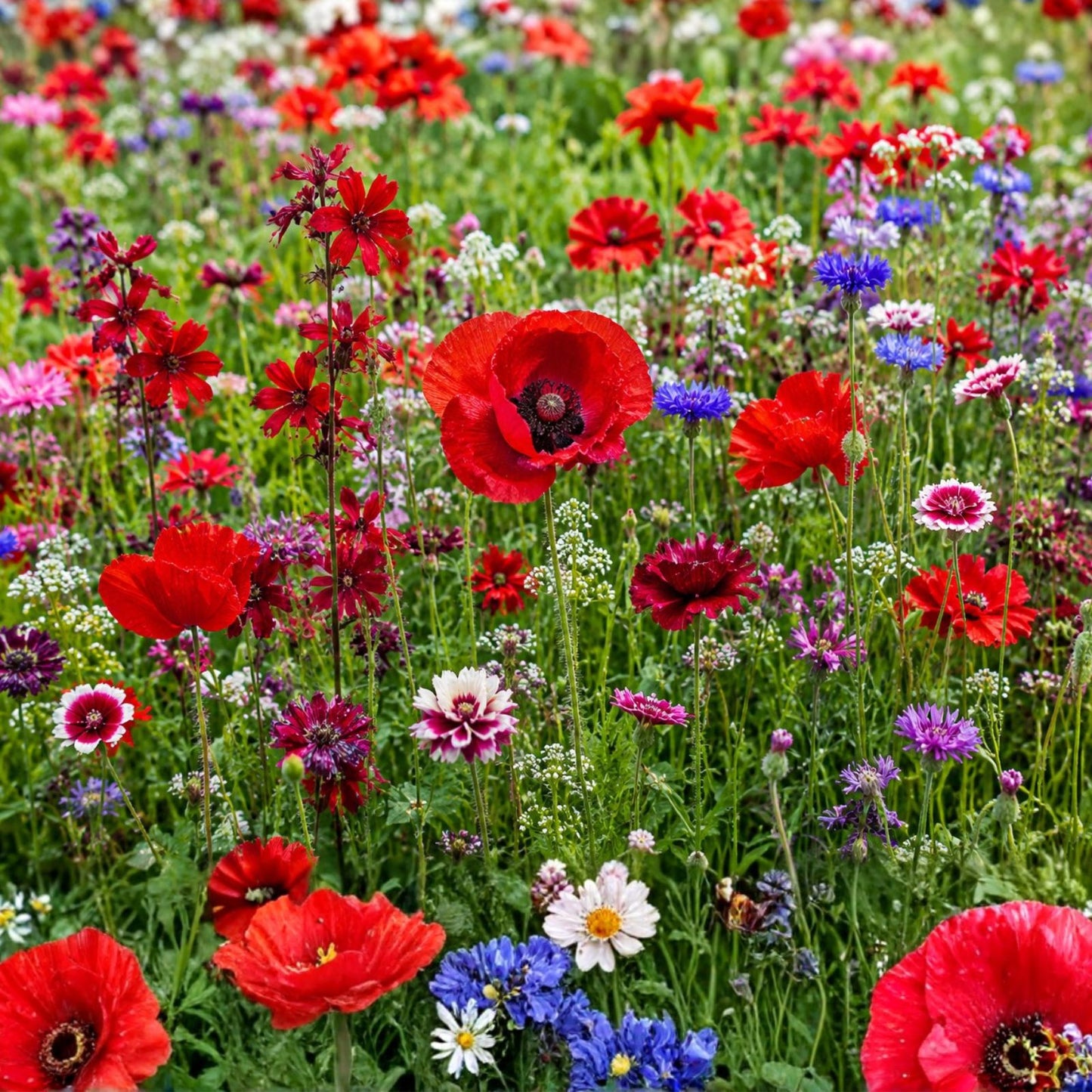 Wildflower Seed Mix 200+ Seeds All Red Blend Big Red Variety Native Wildflowers for Gardens