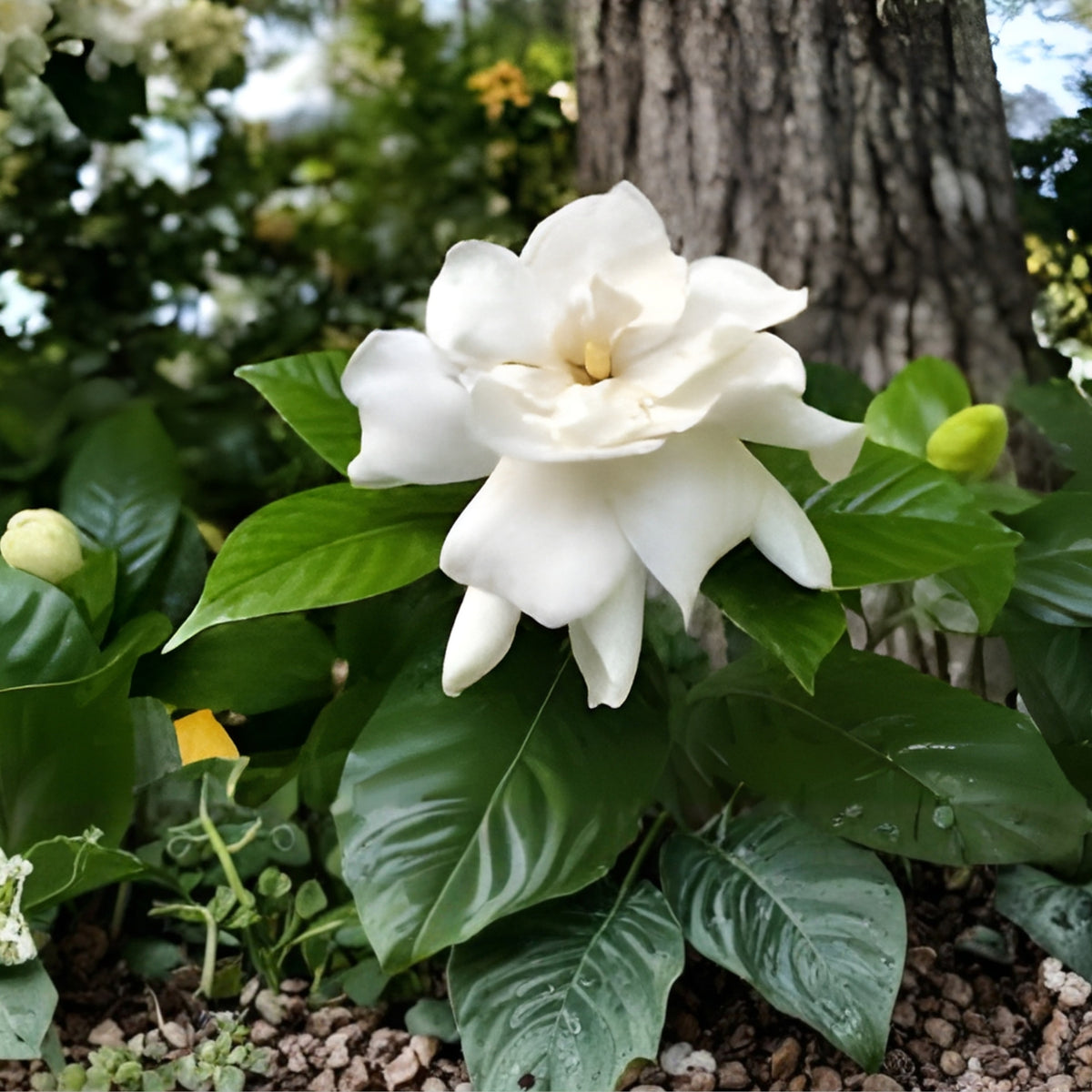 Fragrant Gardenia Plant 10" Cape Jasmine - Gardenia jasminoides - Glossy Green Leaves, White Blooms, Indoor/Outdoor Shrub