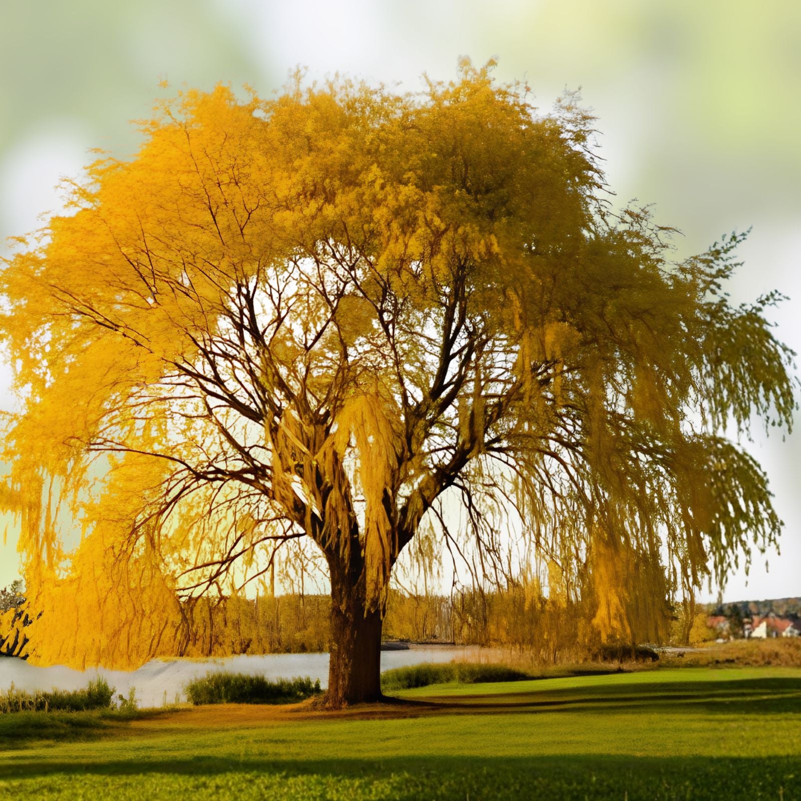 Weeping Willow Trees 2 Pack Golden Salix babylonica Live Ornamental Garden Landscaping Starter Plants