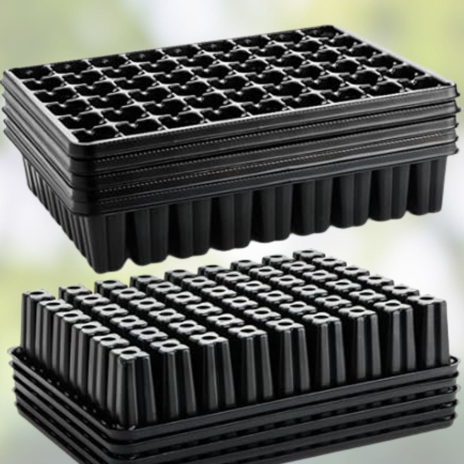 Seed Starting Tray 3-Pack, Plant Germination Trays, Black, Gardzen, Propagation Trays for Seedlings and Indoor Gardening
