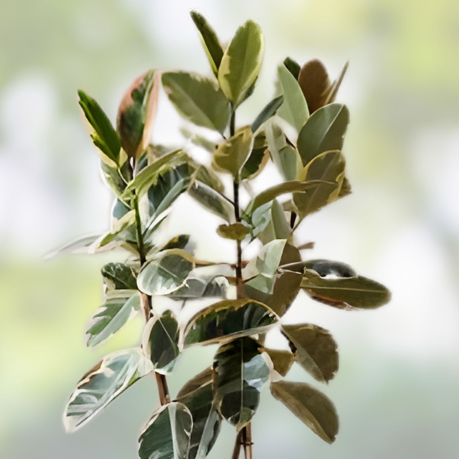 Fresh Rubber Tree Cutting for Rooting and Transplanting - Ficus elastica - Healthy Houseplant Propagation Material