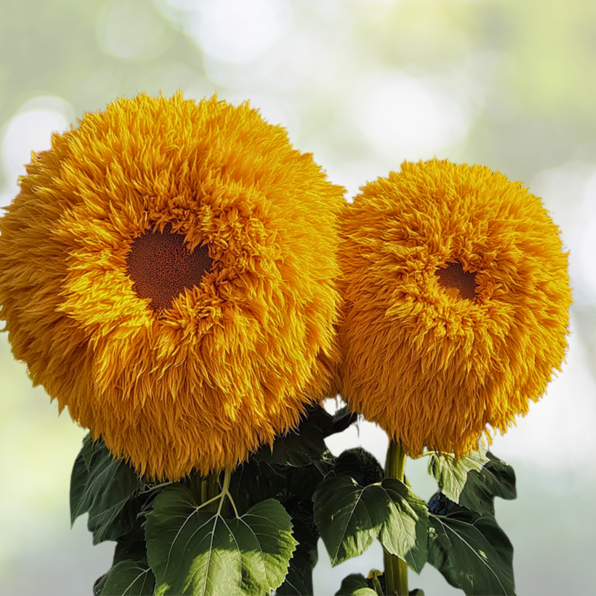 Giant Teddy Bear Sunflower Seeds - 50pcs - Helianthus annuus - Enchanting Yellow Blooms for Garden and Landscape