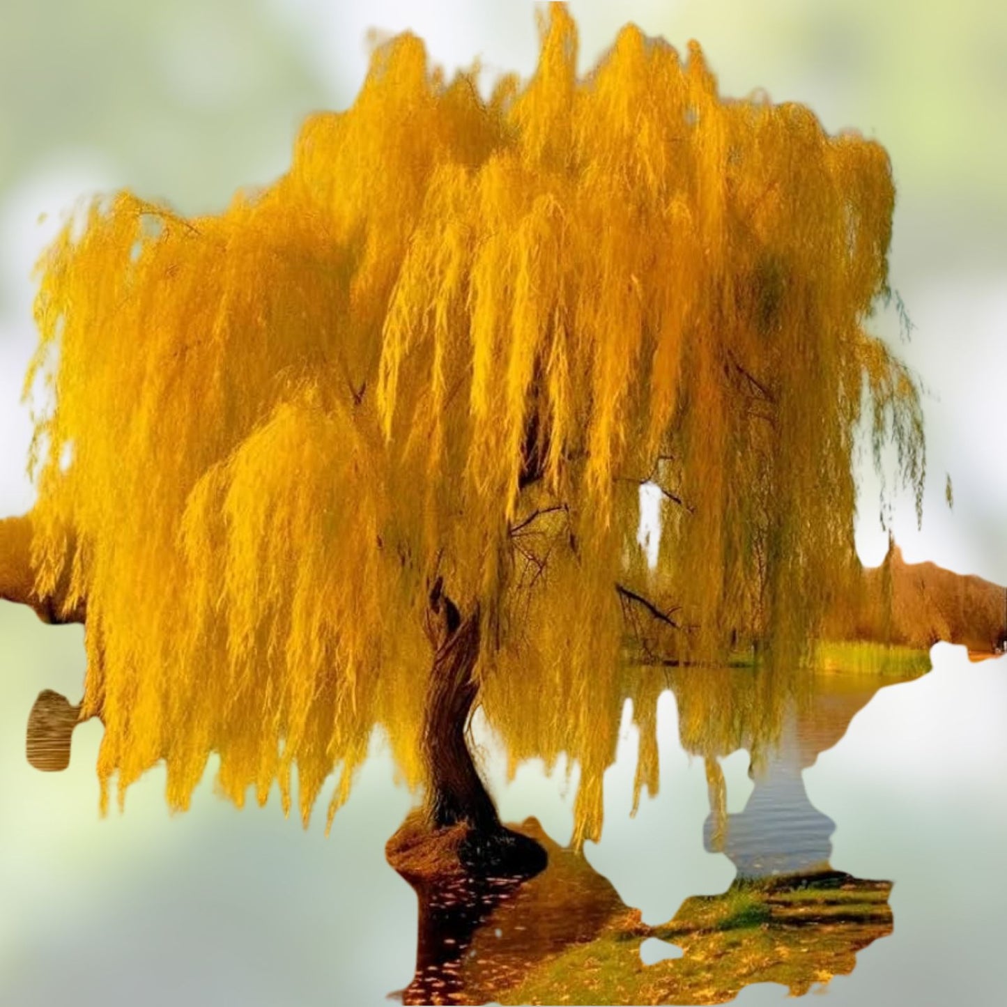 Golden Weeping Willow Tree Cutting, 5 Foot Tall, Salix babylonica, Ornamental Tree for Landscaping and Garden Planting