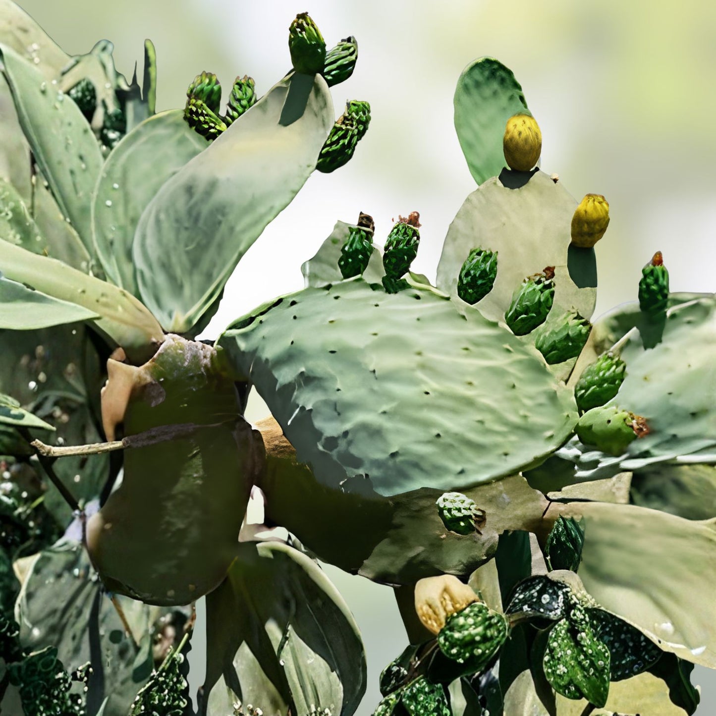 Green Prickly Pear Cactus Seeds, 50 Count, Opuntia ficus-indica, Drought-Resistant Succulent Seeds, Easy to Grow