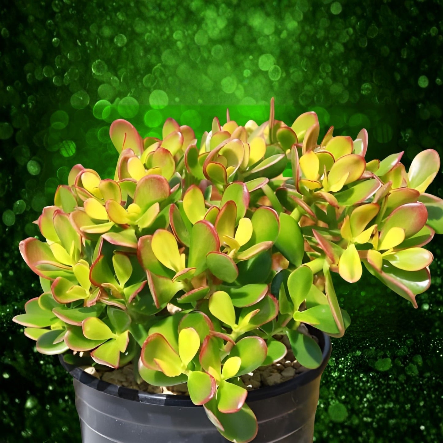 Succulent Plant 8" Crassula Ovata 'Crosby's Compact' Green Red Foliage Drought-Tolerant Glossy Texture