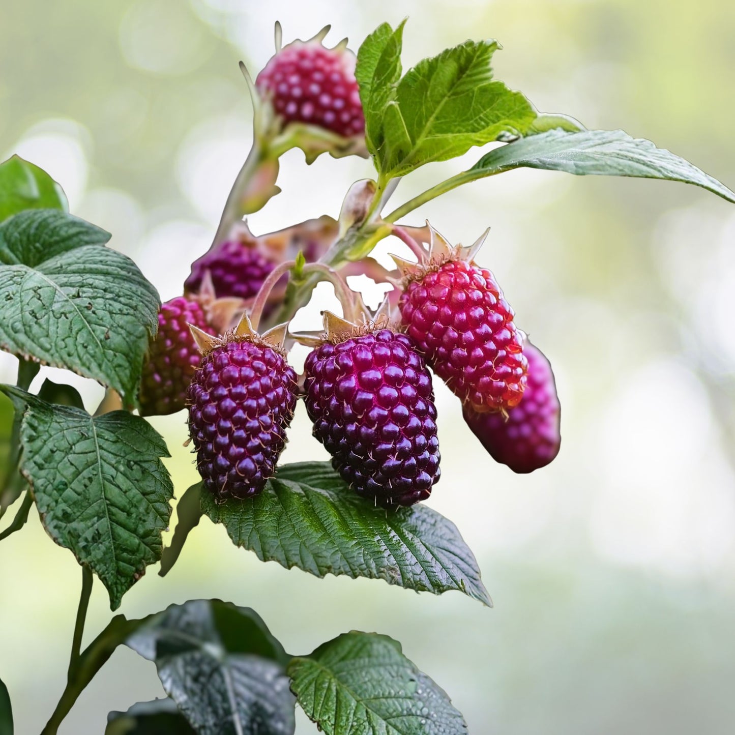 Thornless Purple Raspberry Plants - 3 Bare Root - Rubus idaeus - Easy Care High Yield Fruit Garden Starter