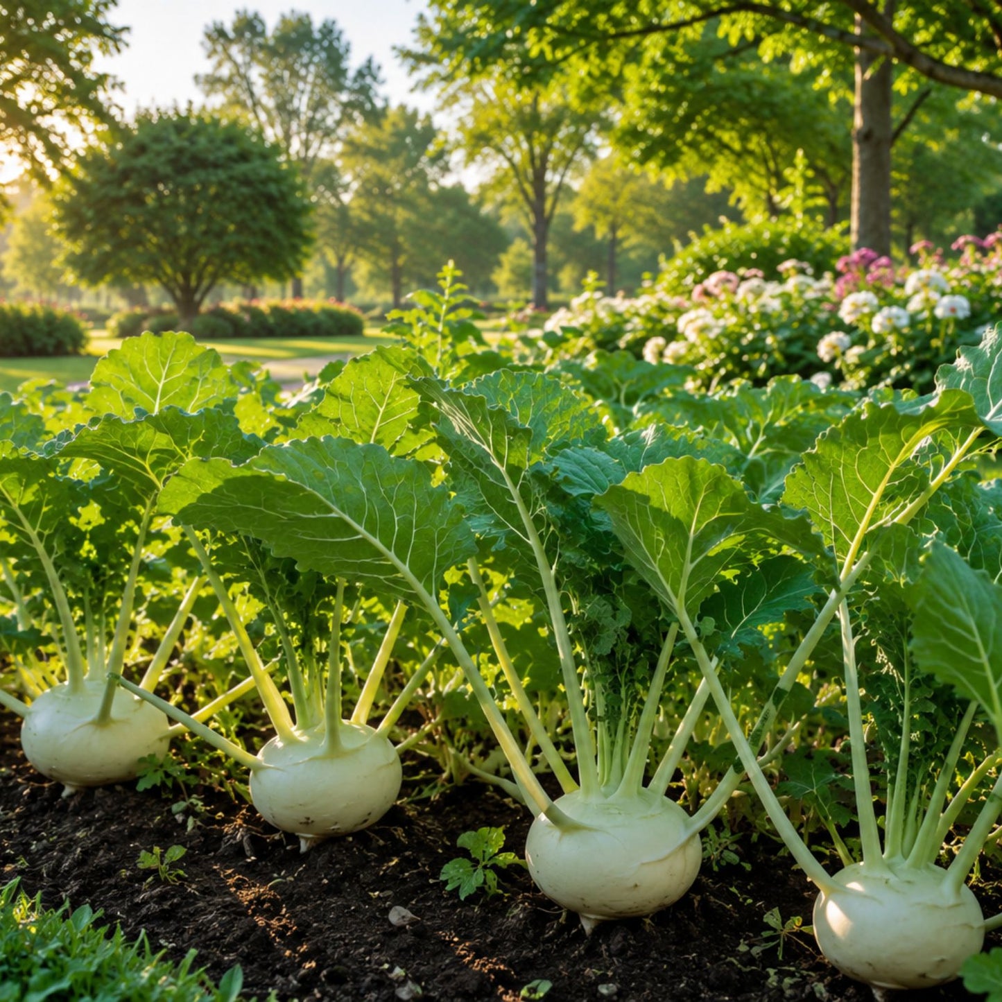 Kohlrabi Seeds Pure White Beas Brassica oleracea var. gongylodes Vegetable Planting Starter 50+