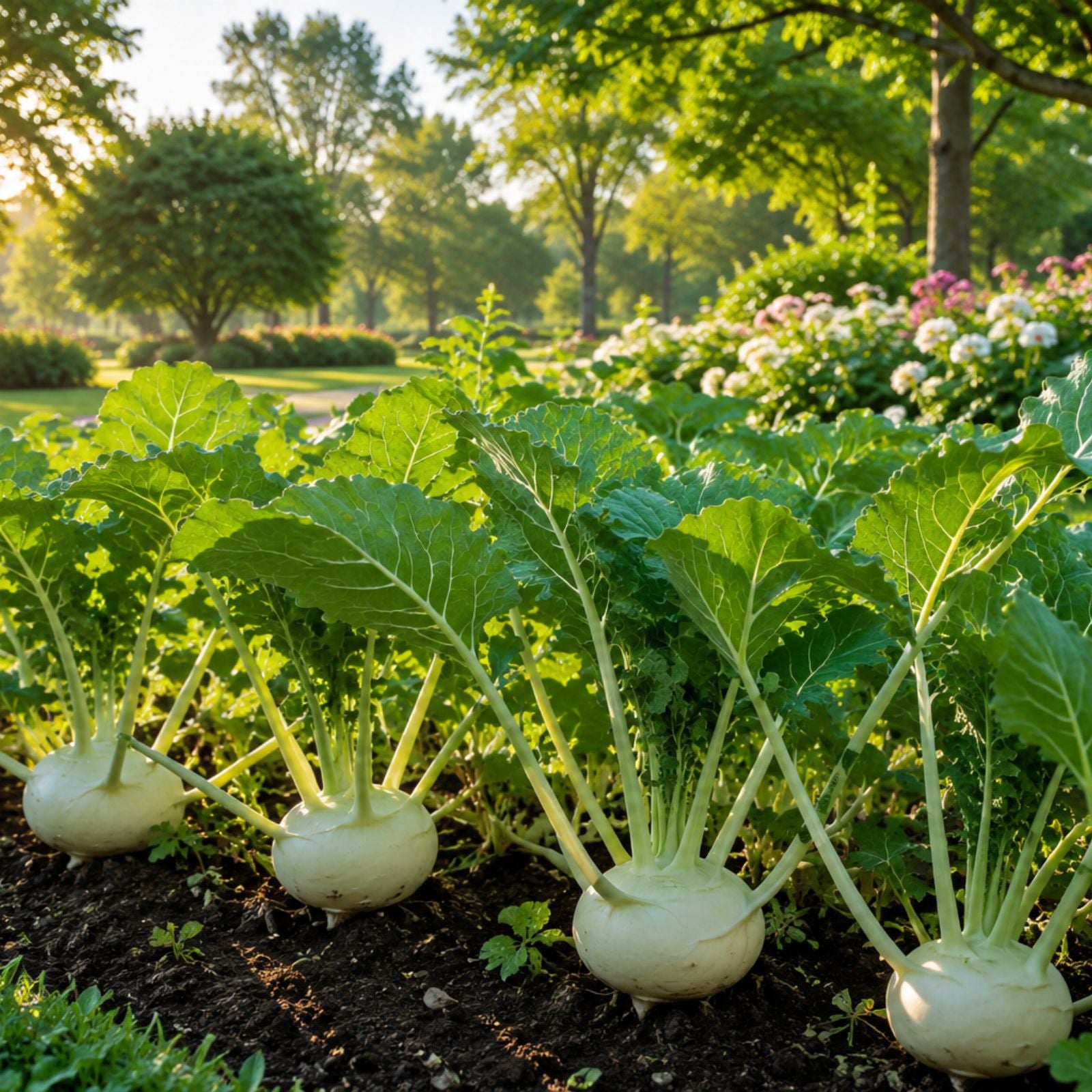 Kohlrabi Seeds Pure White Beas Brassica oleracea var. gongylodes Vegetable Planting Starter 50+