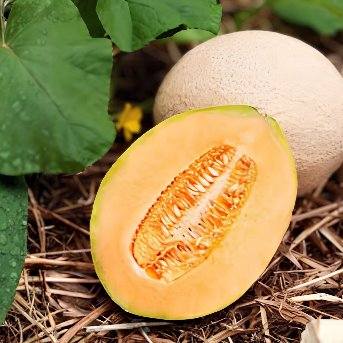 Cantaloupe Seeds Hale Variety Non-GMO Heirloom Fruit Seeds Live Plant or Cutting 100+ Made in USA